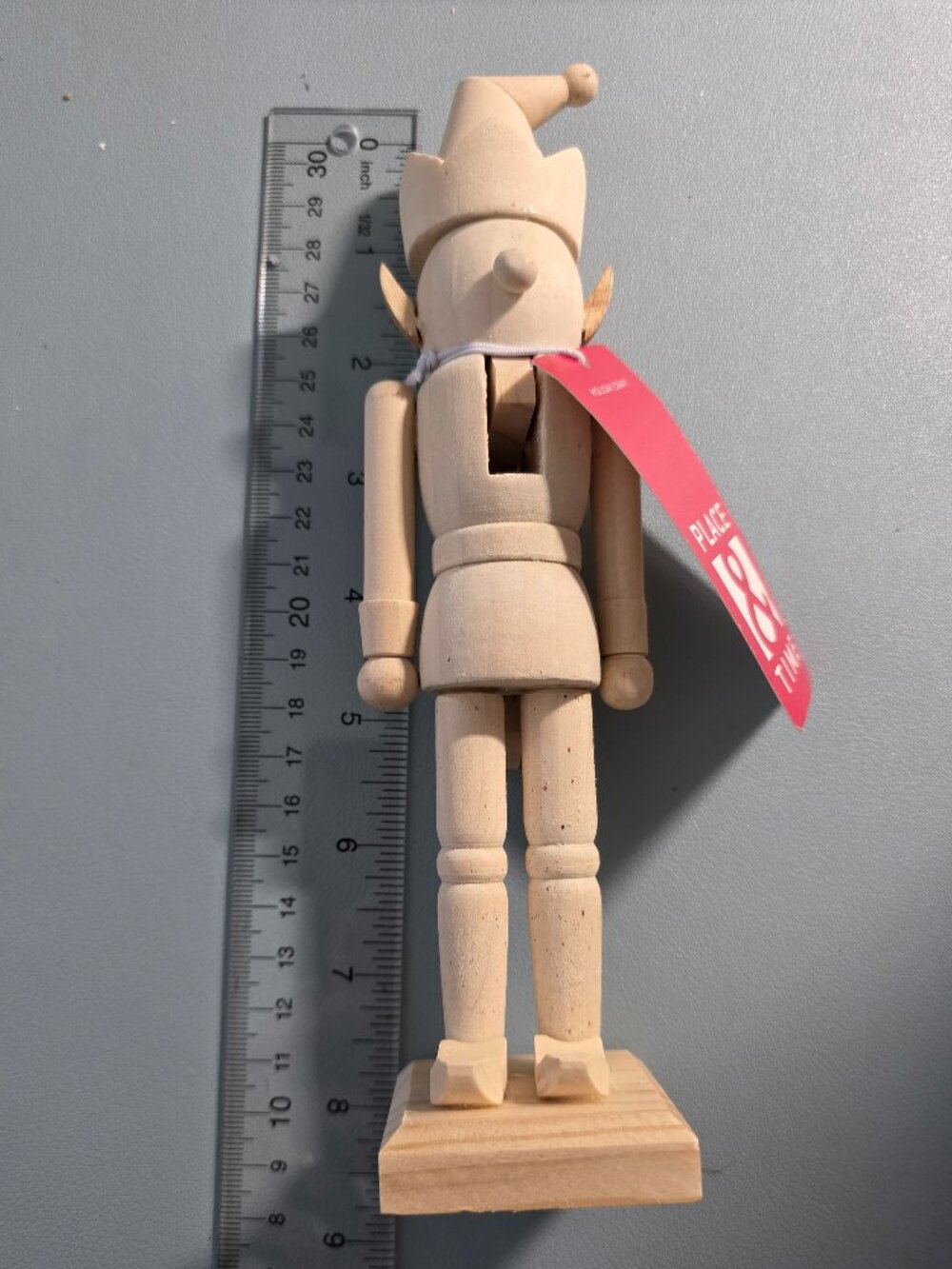 Place & Time Wooden Elf Craft 8.3" - NWT